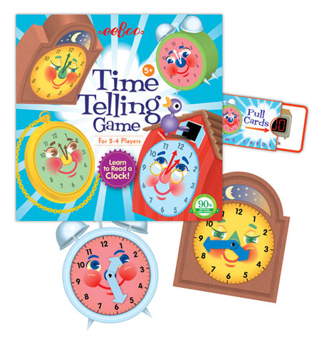 The "Time Telling" Educational Game has score pad, time card, and clock mats taken out. 