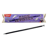 The purple box at the top of the image shows a picture of a black magic wand with two different hand gestures above and below it. The words, "Magic Levistick" are shown in black lettering around the wand. Below the box is the black wand.