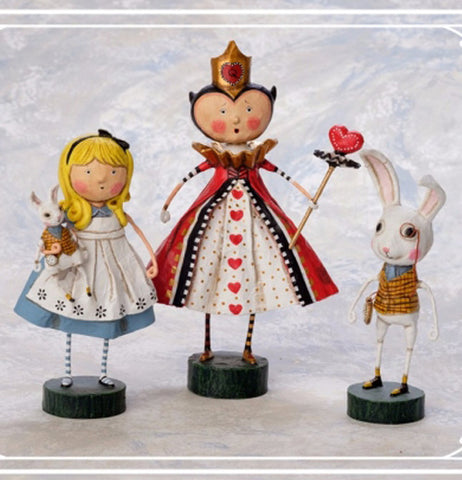 Alice the Queen of Hearts and the White Rabbit.