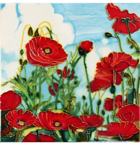 Red Poppies Tile