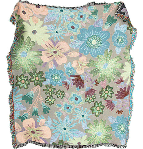 Cotton Throw "Colorful Floral"