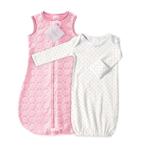 Two Piece Puff Circle and Long Sleeve Gown Baby Gift Set