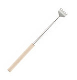 The rake-shaped back scratcher is shown fully extended.