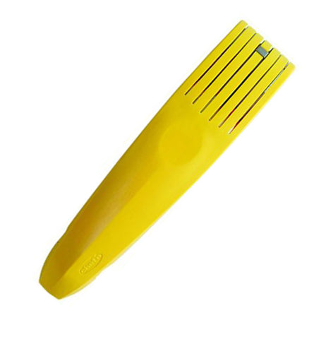 hand held yellow banana slicer