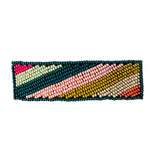Diagonal Stripes Beaded Barrette