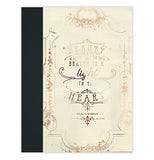 The Clothbound "Beauty is a Light" Notebook features a shimmering gold foil on a durable cover with a message that says, "Beauty is not a face. Beauty is a light in the heart". 