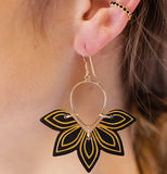 Black Floras Earrings