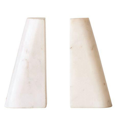 White Marble Bookends