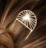 Brass Sunburst Hair Stick