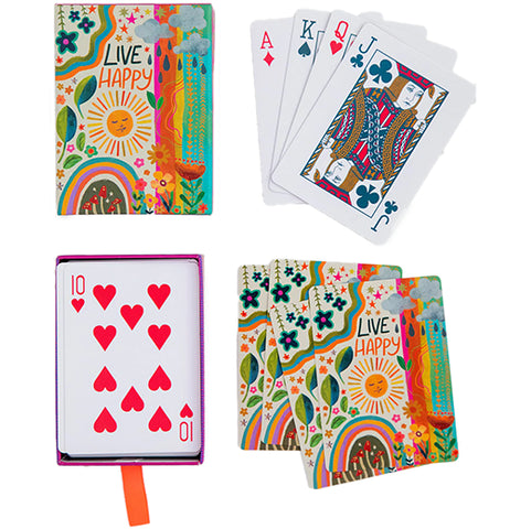 Live Happy Playing Cards