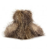 This view shows the sloth sitting down from the back.