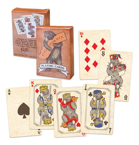 California Bear Hug Playing Cards