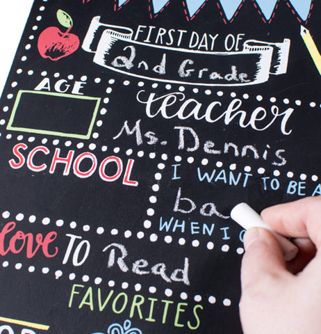 Chalk Sign "First Day of School"