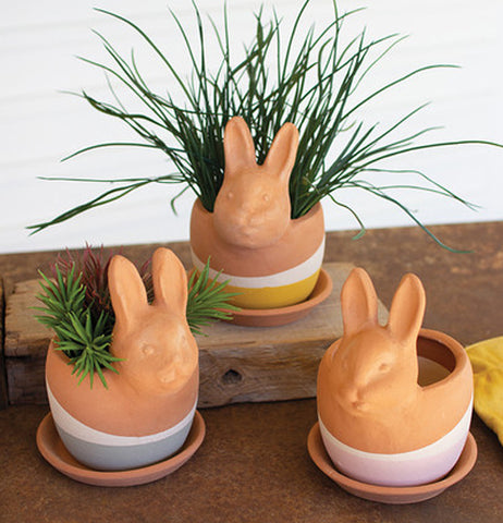 Clay Bunny Planter