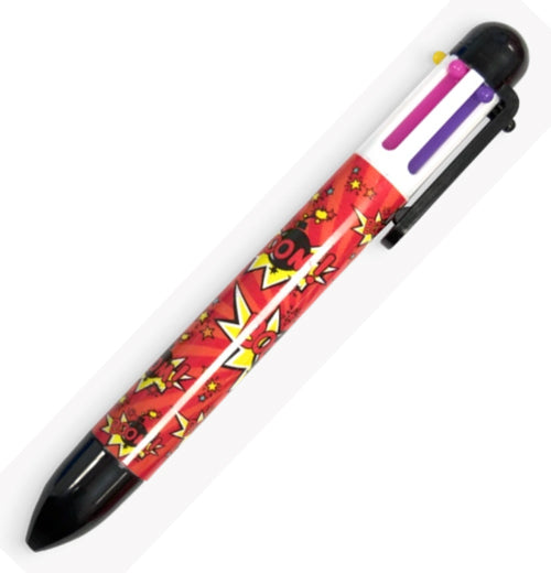 6-Color Click Pen Comic Attack