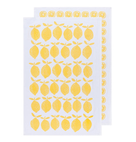 Set of 2 Color Center Lemon Floursacks