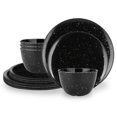 Confetti Black Salad Plate