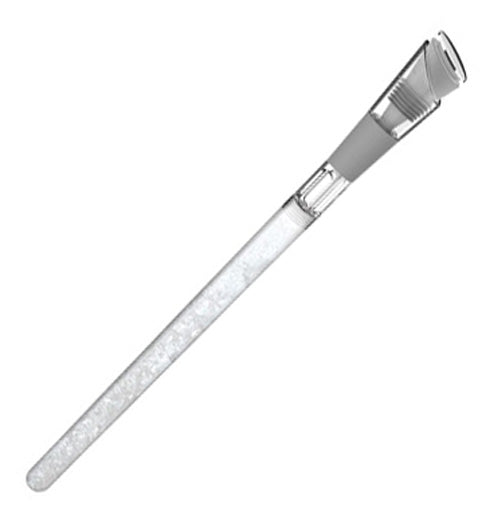 Clear chill cooling pour spout with gray top.