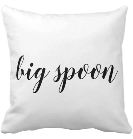 Cotton Pillows "Little Spoon" and "Big Spoon"
