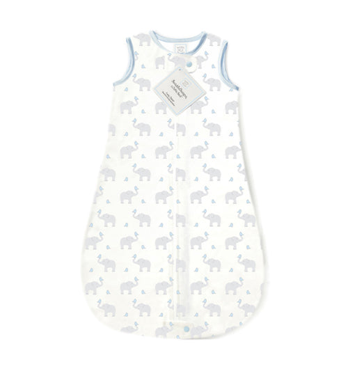 Cotton Flannel zzZipMe Sack, Elephants and Chickies "Pastel Blue"