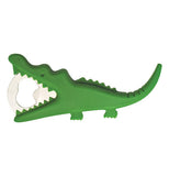 Bottle opener that looks like a green crocodile.