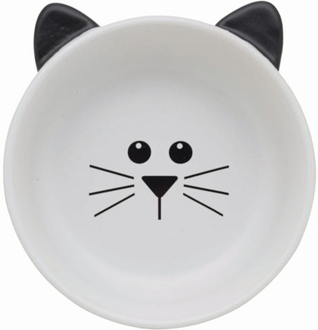 White Fluffy Cat Ceramic Bowl