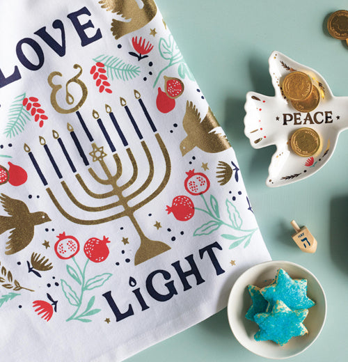 HOLIDAY Love &amp; Light Tea Towel