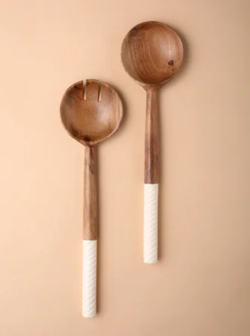 Acacia & Resin Salad Servers