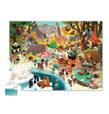 Completed "Day at the Zoo" 48 piece puzzle with people visiting the animals at the zoo.