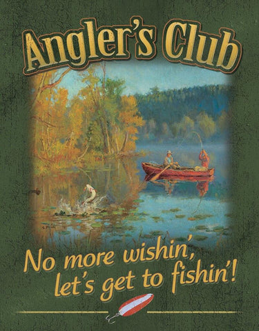 Angler's Club Tin Sign
