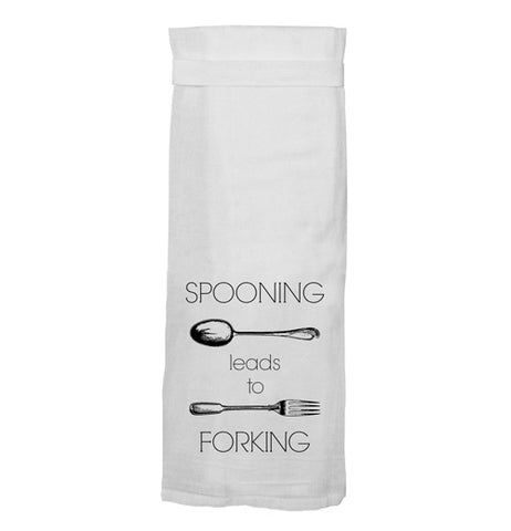 "Spooning Leads to Forking" Dish Towel