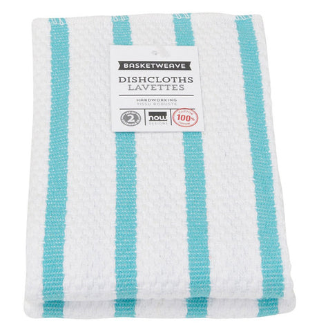 Blue & white striped dishcloth.