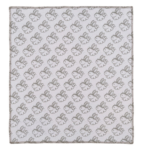 Rabbit print dusting cloth in gray