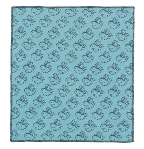 Rabbit print dusting cloth in blue