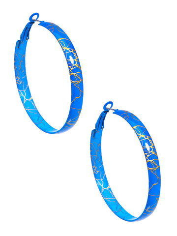 Gold Splattered Thin Hoop Earrings