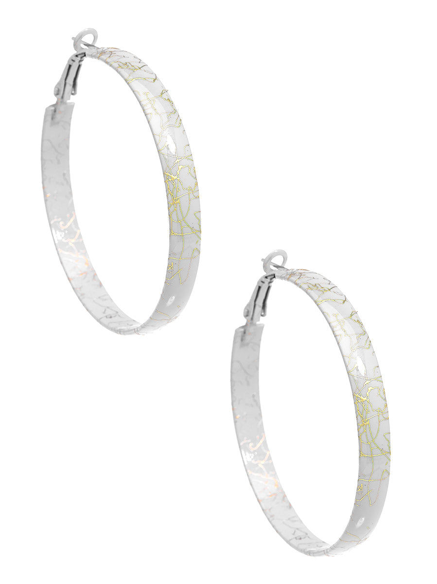 Gold Splattered Thin Hoop Earrings