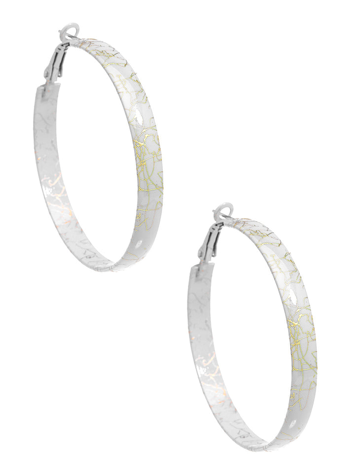 Gold Splattered Thin Hoop Earrings