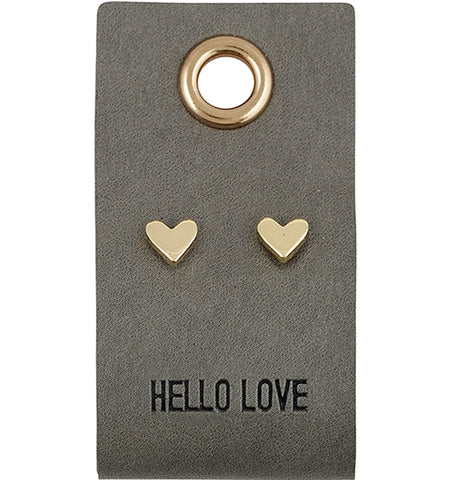 "Hello Love" Heart Stud Earrings