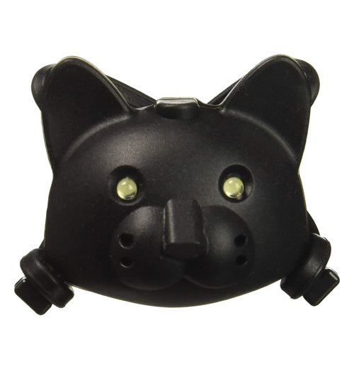 This black bicycle light is shaped like a cat&