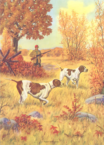 Hunting Dogs in Autumn Art Print (12.5" x 18")