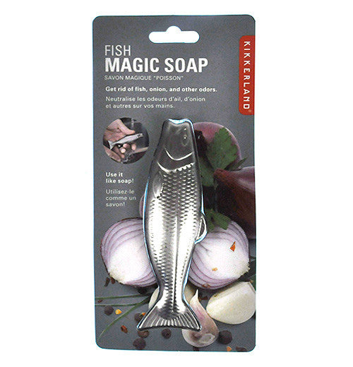 This is a silver stainless steal fish in the original package.