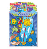 The Floating Robot with Dog is being packaged in blue background. 
