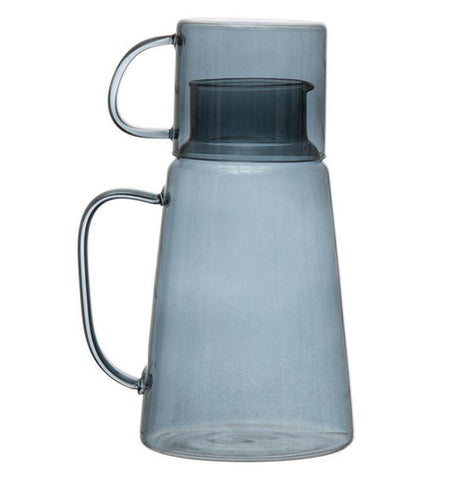 Glass Pitcher and Cup