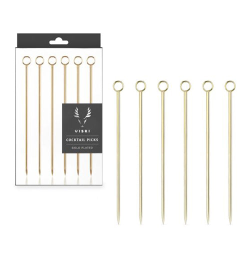 "Gold-Plated" Cocktail Picks (Set of 6)