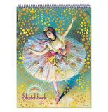 The "French Dancer with Flowers" Sketchbook features the beautiful image of a graceful ballerina dancer.
