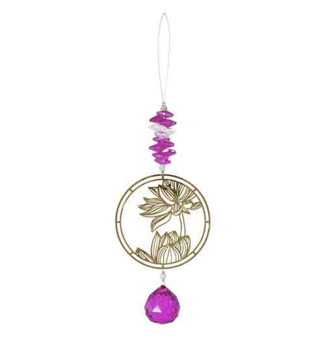 "Lotus Garden Crystal" Suncatcher