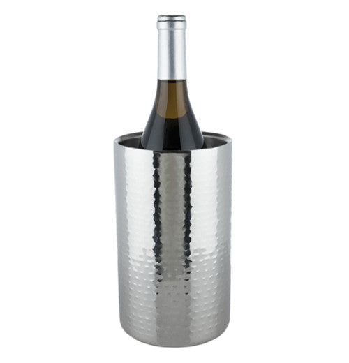 A wine bottle is shown in the cooler