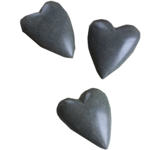 Hand Carved Stone Heart "Gray"