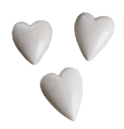 Hand Carved Stone Heart White