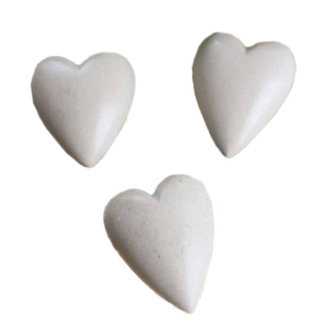 Hand Carved Stone Heart White